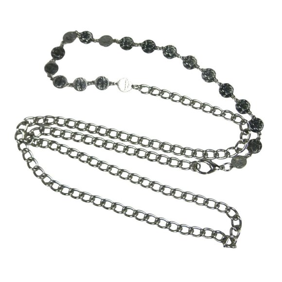 Simulated Mercury God Coin Silver Tone Chain Link Belt Adjustable 40 Inches main image 4